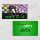 Green Make Up Artist Palette Brush Visitekaartje (Voorkant / Achterkant)