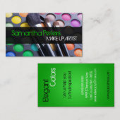 Green Make Up Artist Palette Brush Visitekaartje (Voorkant / Achterkant)