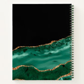 Green Malachite en Gold Glitter Monogrammed Notitieboek (Achterkant)