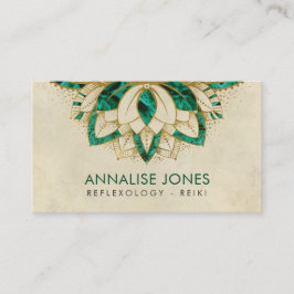 Green Malachite en Gold lijst Lotus Visitekaartje
