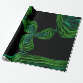 Green Malachite Stone Floral Abstract Cadeaupapier (Uitgerold)