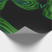 Green Malachite Stone Floral Abstract Cadeaupapier (Hoek)