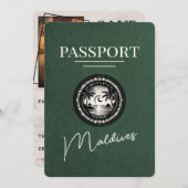 Green Maldives Passport Bewaar de datum Save The Date (Voorkant / Achterkant)