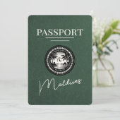 Green Maldives Passport Bewaar de datum Save The Date (Staand voorkant)