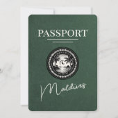 Green Maldives Passport Bewaar de datum Save The Date (Voorkant)