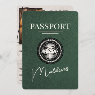 Green Maldives Passport Bewaar de datum Save The Date