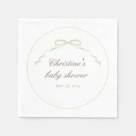 Green Mallard Duck Baby shower servetten