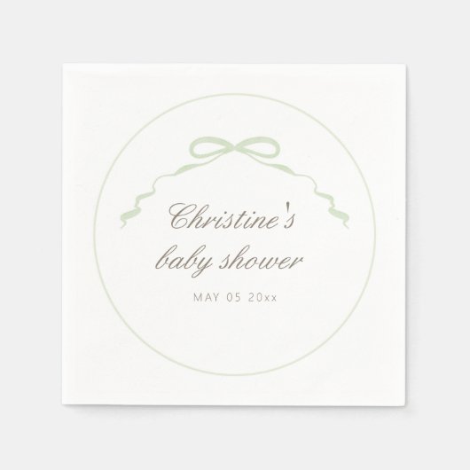 Green Mallard Duck Baby shower servetten (Voorkant)