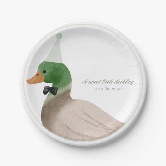 Green Mallard Duck Paper Borden Papieren Bordje (Voorkant)