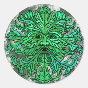 Green Man Gaze Ronde Sticker
