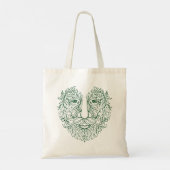 Green Man Leaves Face Canvas tas (Achterkant)