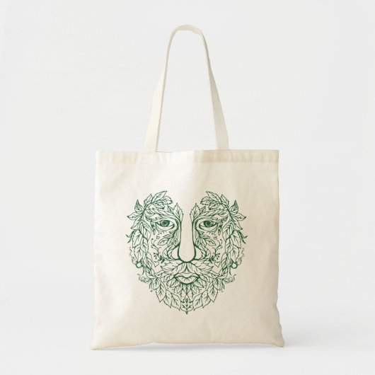 Green Man Leaves Face Canvas tas (Voorkant)