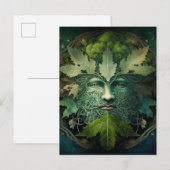 Green Man Mandala Fantasy Art Briefkaart (Voorkant / Achterkant)