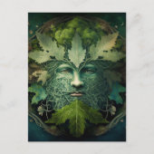 Green Man Mandala Fantasy Art Briefkaart (Voorkant)