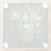 Green Man Mandala Fantasy Art Glazen Onderzetter (Achterkant)