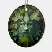 Green Man Mandala Fantasy Art Keramisch Ornament (Links)