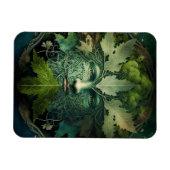 Green Man Mandala Fantasy Art Magneet (Horizontaal)