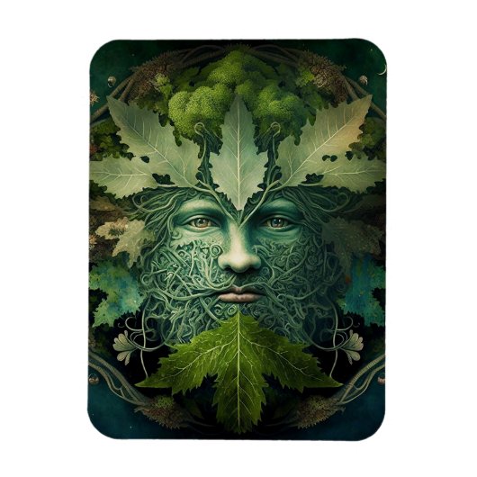 Green Man Mandala Fantasy Art Magneet (Verticaal)
