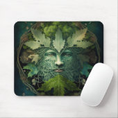 Green Man Mandala Fantasy Art Muismat (Met muis)