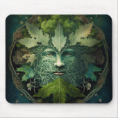 Green Man Mandala Fantasy Art Muismat (Voorkant)