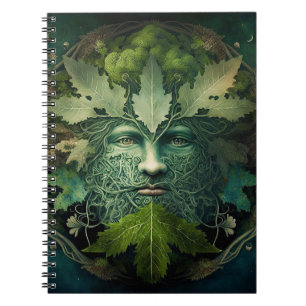Green Man Mandala Fantasy Art Notitieboek