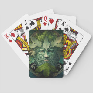 Green Man Mandala Fantasy Art Pokerkaarten