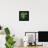 Green Man Mandala Fantasy Art Poster (Thuiskantoor)