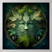 Green Man Mandala Fantasy Art Poster (Voorkant)