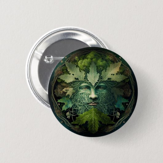Green Man Mandala Fantasy Art Ronde Button 5,7 Cm (Voorkant /achterkant)