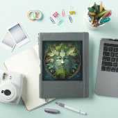 Green Man Mandala Fantasy Art Sticker (iPad Cover)