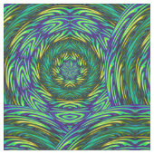 Green Mandala Abstract Fabric Stof (Close Up)