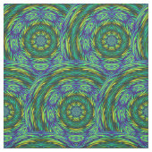 Green Mandala Abstract Fabric Stof (Swatch)