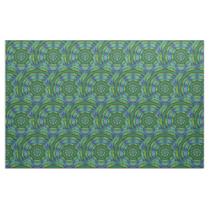 Green Mandala Abstract Fabric Stof