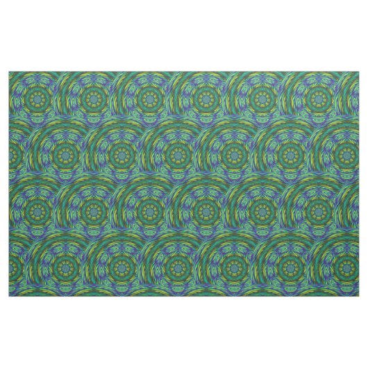 Green Mandala Abstract Fabric Stof (Fat Quarter)