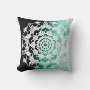 Green Mandala Abstracte Throw Kussen