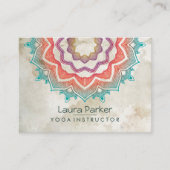 Green Mandala Art Yoga Instructor Holistic Visitekaartje (Voorkant)