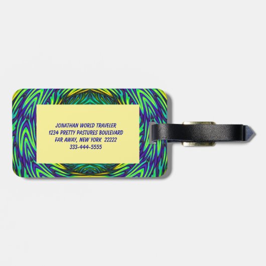 Green Mandala Bagagelabel (Achterkant horizontaal)