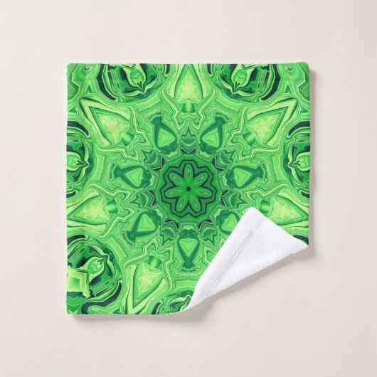 Green Mandala Bath Towel Set Bad Handdoek (Wasdoekje)