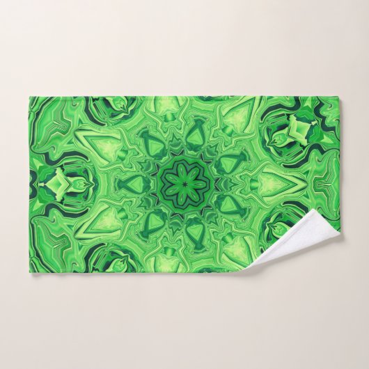 Green Mandala Bath Towel Set Bad Handdoek (Handdoek)