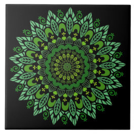 Green Mandala Ceramic Tegel Tegeltje