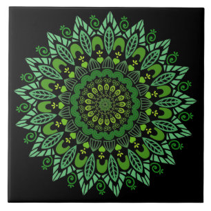 Green Mandala Ceramic Tegel Tegeltje