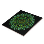 Green Mandala Ceramic Tegel Tegeltje (Zijkant)