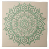 Green Mandala Ceramic Tegel Tegeltje (Voorkant)