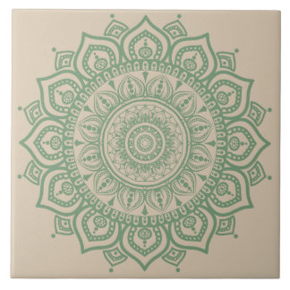 Green Mandala Ceramic Tegel Tegeltje