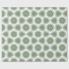 Green Mandala Floral Cadeaupapier