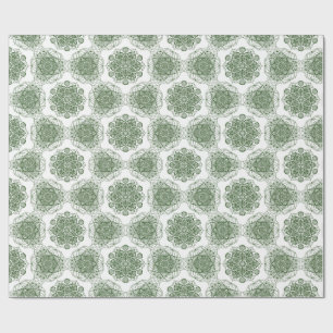 Green Mandala Floral Cadeaupapier