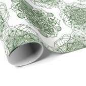 Green Mandala Floral Cadeaupapier (Rol Hoek)