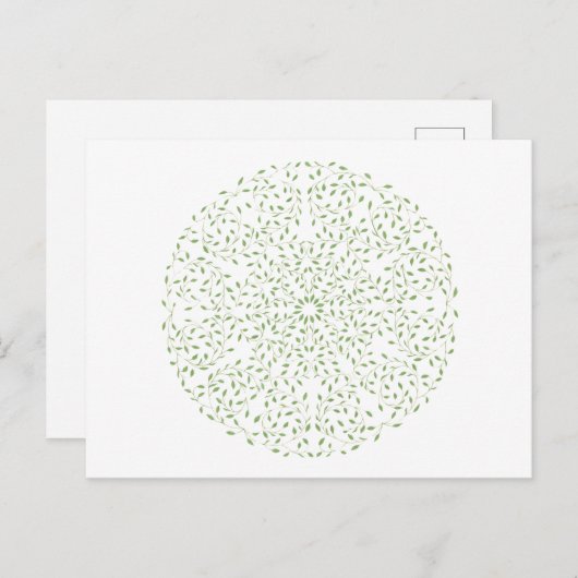 Green Mandala Holiday Briefkaart (Voorkant / Achterkant)