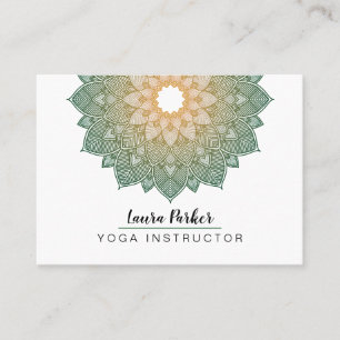 Green Mandala Lotus Meditation Holistic Yoga Visitekaartje