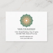 Green Mandala Lotus Meditation Holistic Yoga Visitekaartje (Achterkant)